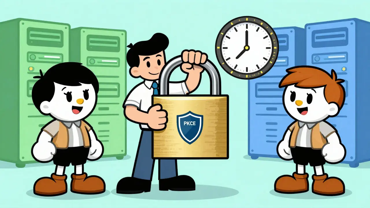 Secure authentication with OAuth 2.0 PKCE and role-based access control icons