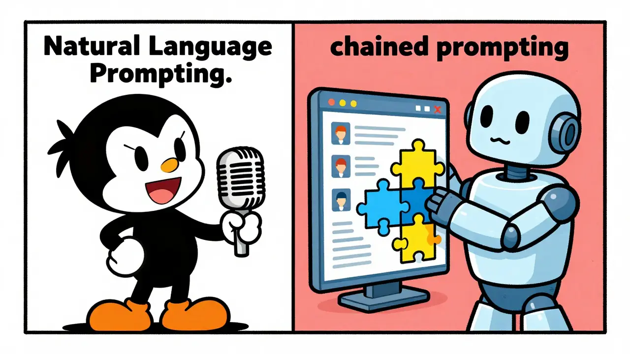 Illustration of a person prompting a robot to build a complex digital dashboard.