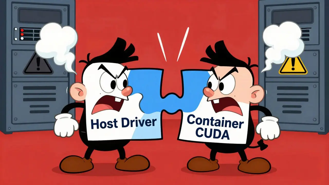 Angry puzzle pieces representing CUDA version mismatch in servers