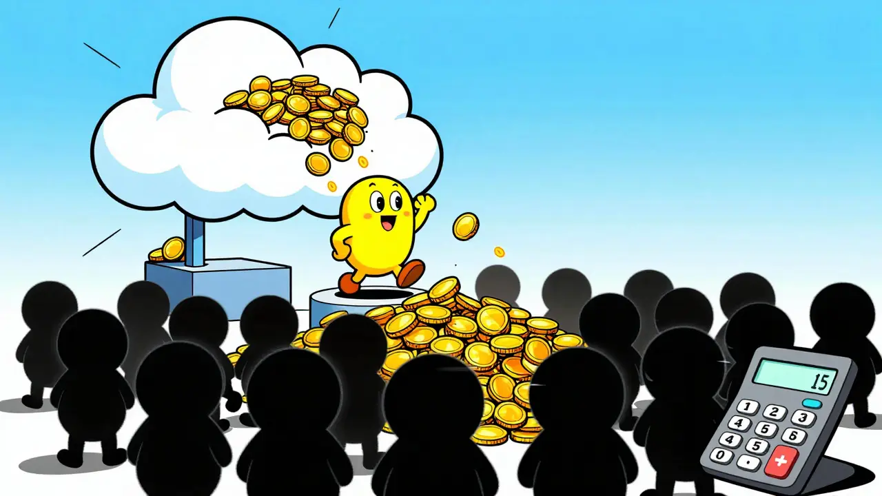 Cartoon metaphor showing cloud API costs draining as users grow
