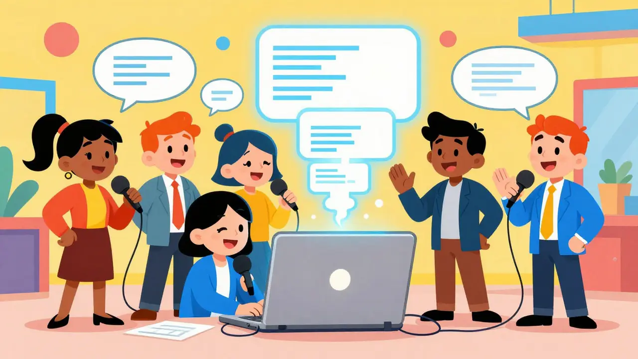 Creative team using AI to easily generate code together
