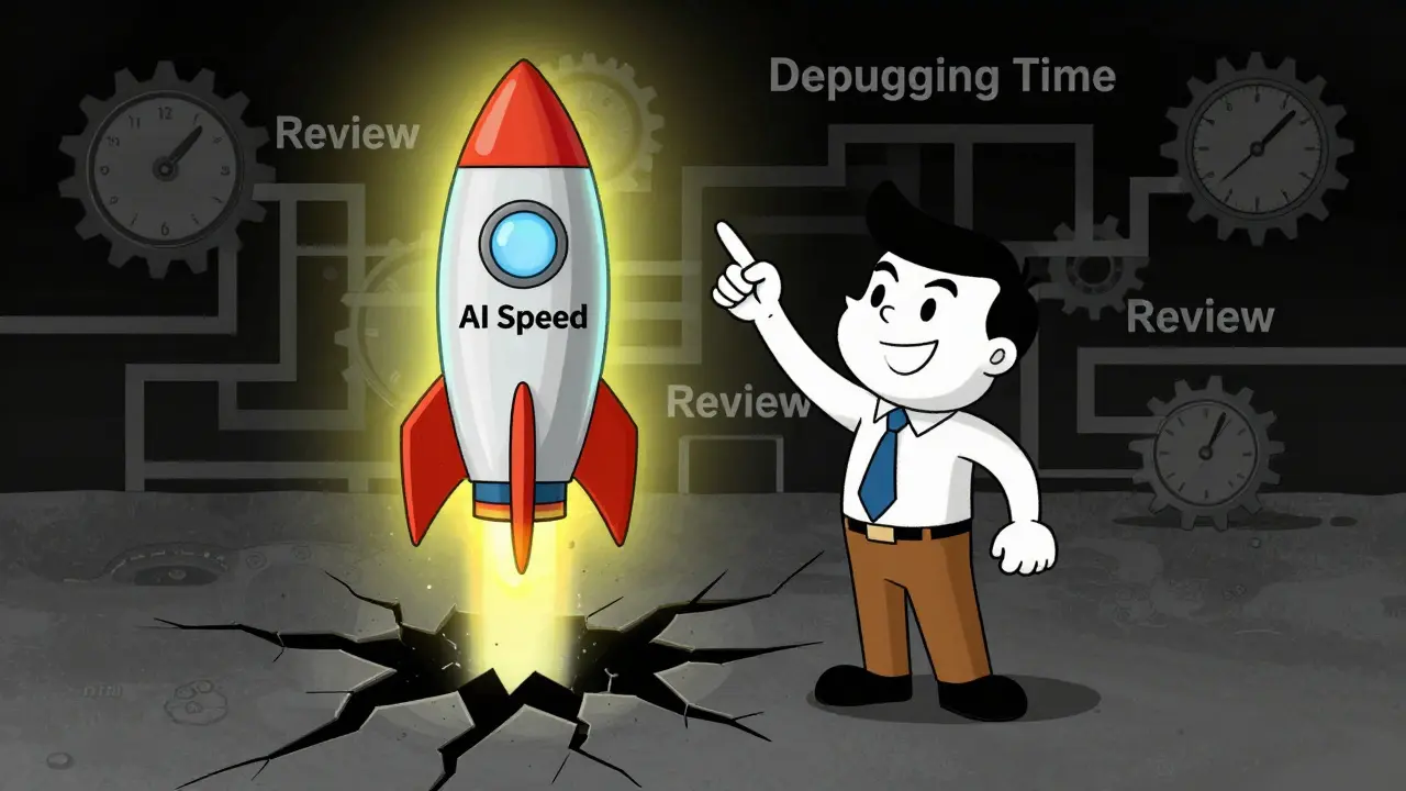Developer sees speed but faces debugging maze below
