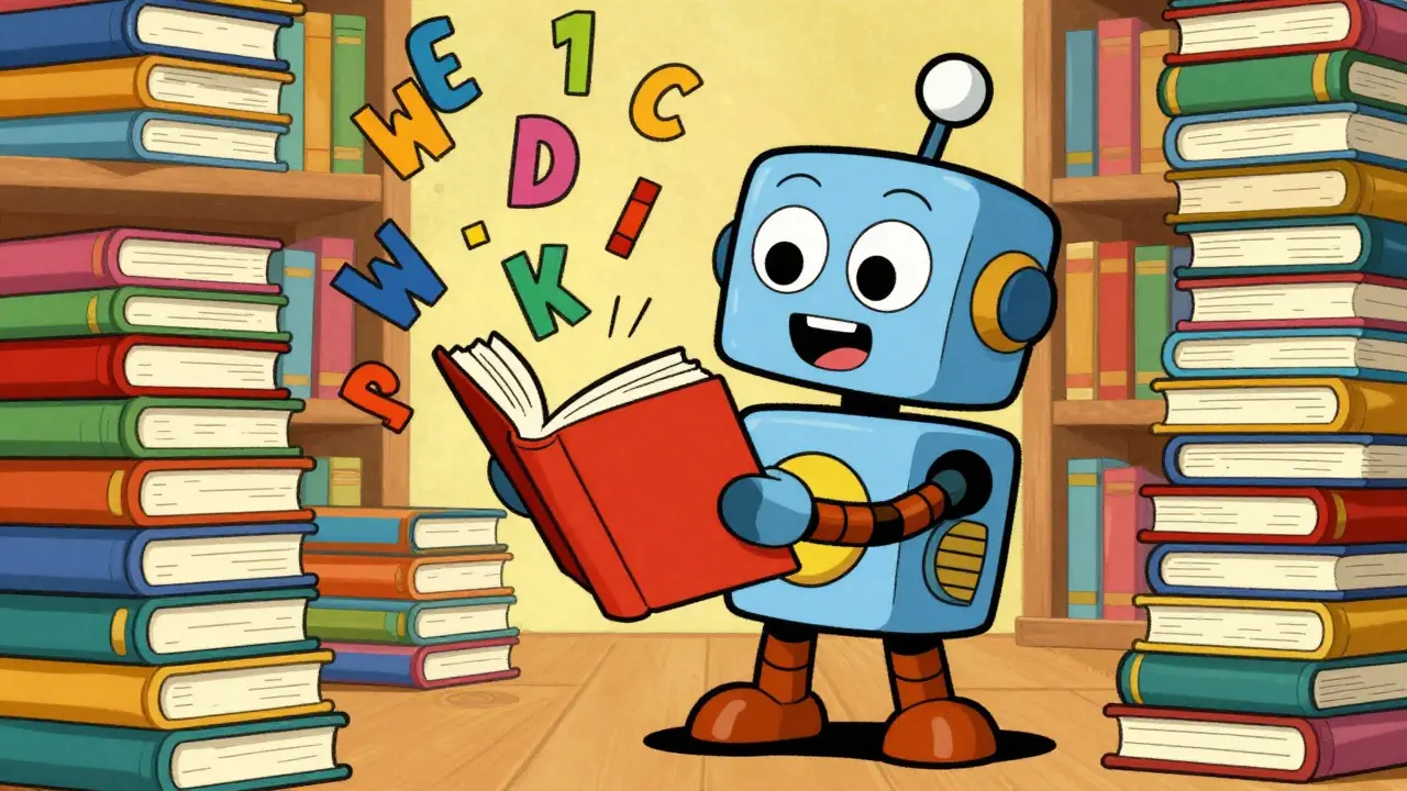 How Large Language Models Learn Meaning and Grammar via Self-Supervision