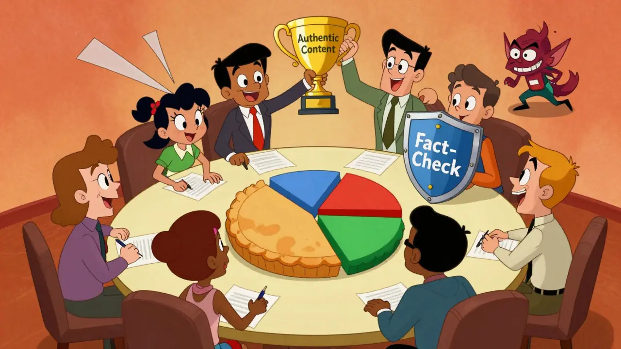 Marketing team celebrating success while blocking errors