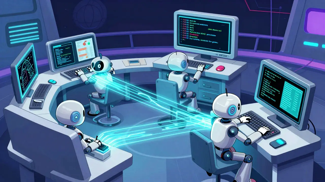 Specialized AI robots working in parallel