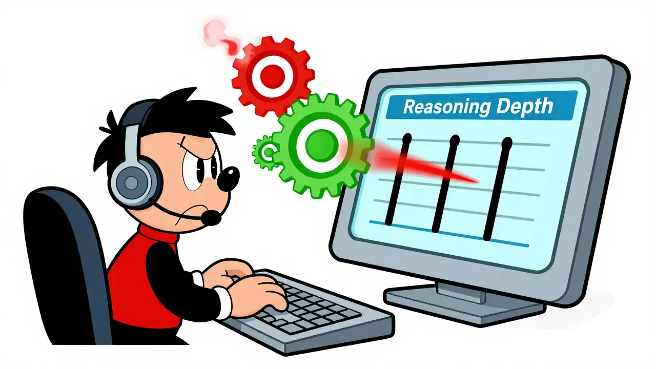 Developer adjusting AI reasoning depth slider