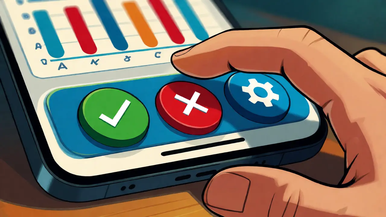 Close-up of accept, reject, and preferences buttons on a cookie banner