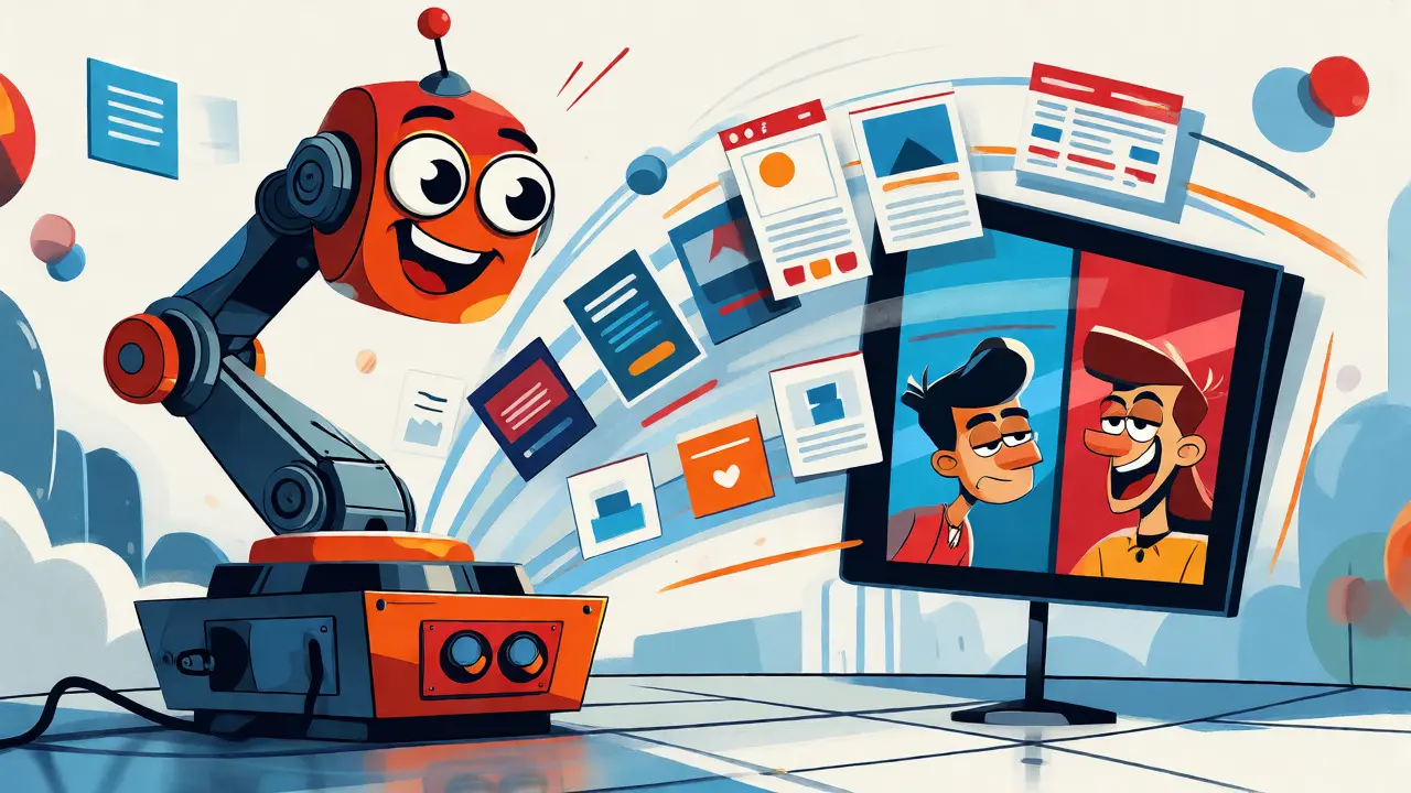 Robot generating ad variations for rapid A/B testing