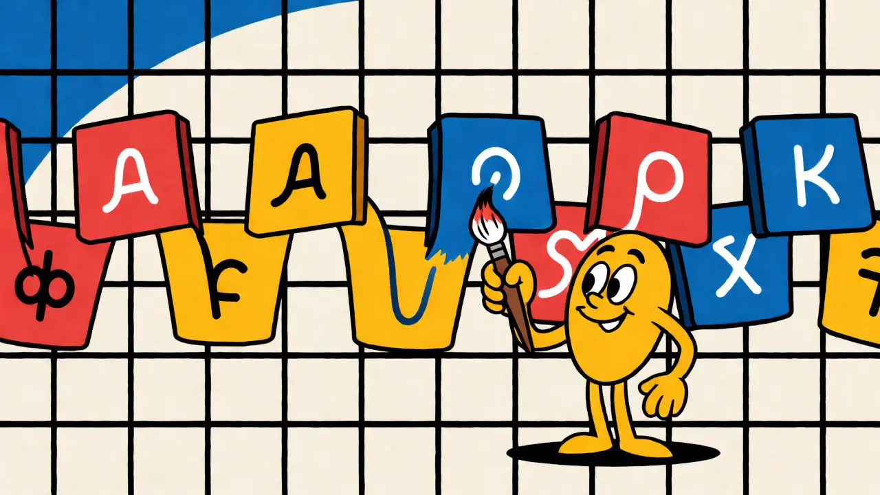 Sine wave character tagging word blocks to illustrate sinusoidal positional encoding.