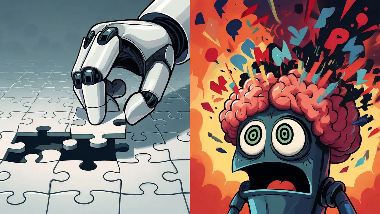 Cartoon contrast between clean data order and noisy input chaos